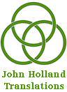 Logo of John Holland Translation's website with a link to John Holland's translation portfolio